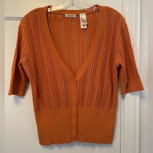 YZZA 100% Cotton Women's Orange Sweater